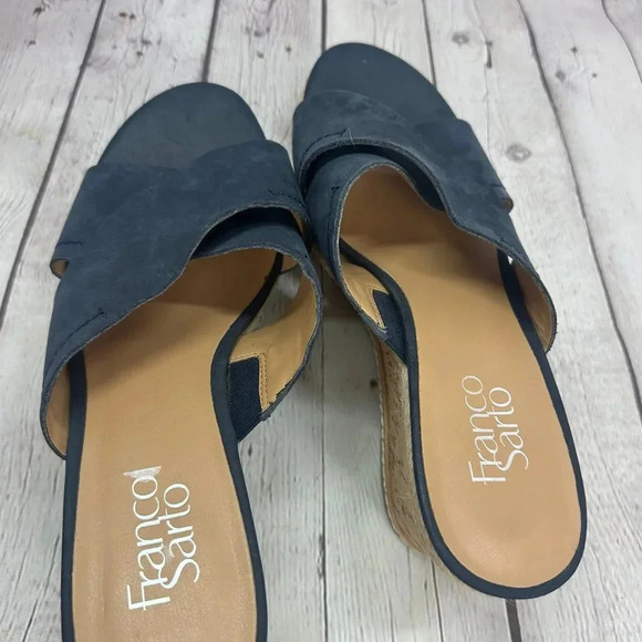 franco sarto navy cinch wedge Sandals size 9.5 EUR 39.5 - Picture 6 of 9